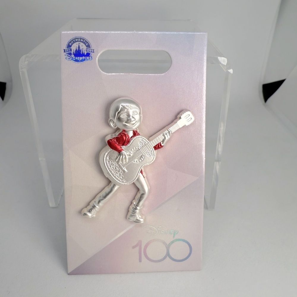 Disney Parks Coco Miguel with Guitar 100 Years of Wonder Pin Silver Red NEW